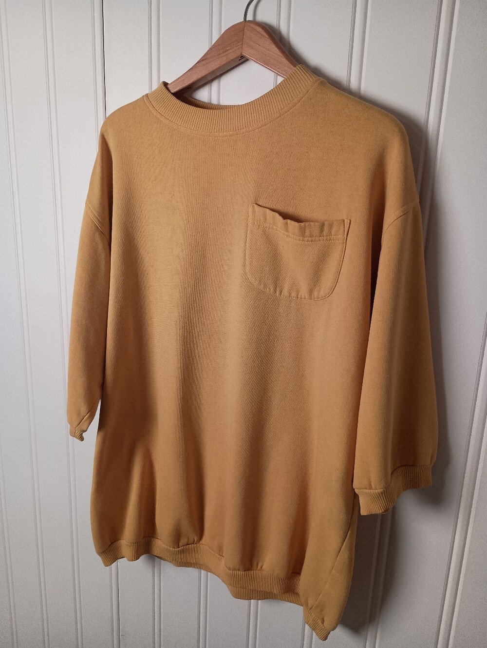 80s Josie by Neiman Marcus- Yellow Oversized Crewneck Sweatshirt- Size M